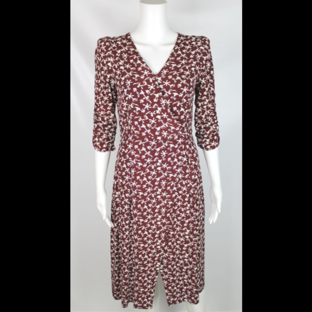 BA&SH Burgundy Floral Coachella Dress Size 1 $420